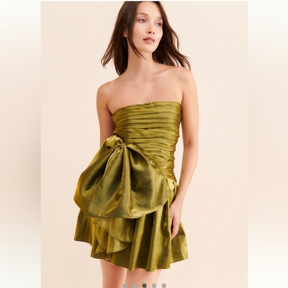Bhanuni By Jyoti Dresses & Skirts - Bhanuni by Jyoti Liquid Metallic Bow Mini Dress